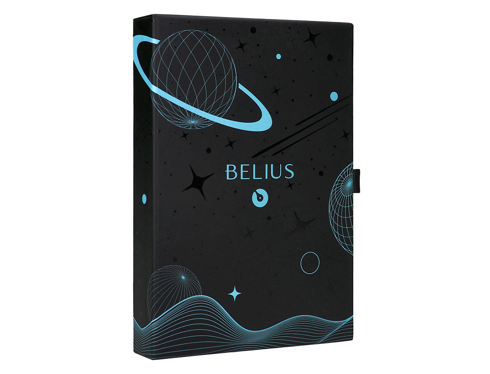 PLUMA Y FUNDA DE SIMILPIEL BELIUS SPACE B COLOR MINIMALISTA AZUL TINTA AZUL CAJA DE DISEO