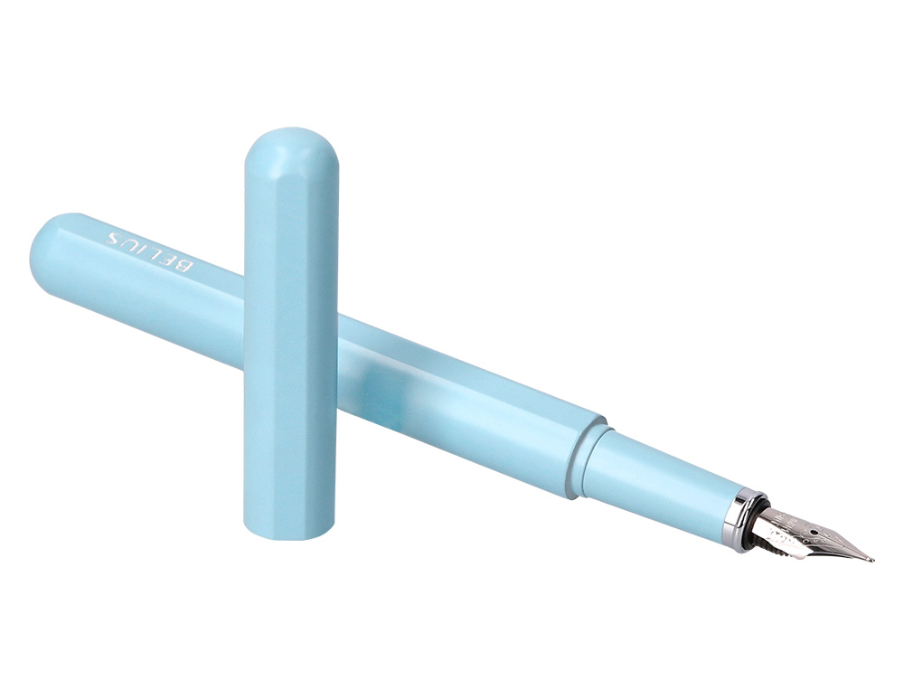 PLUMA Y FUNDA DE SIMILPIEL BELIUS SPACE B COLOR MINIMALISTA AZUL TINTA AZUL CAJA DE DISEO