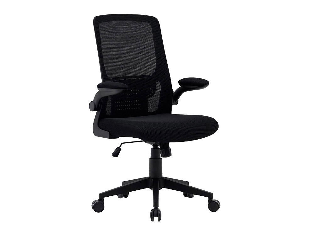 SILLA Q-CONNECT OFICINA ALBA MALLA BASE METALICA ALT MAX 1110 ANC 610 PROF 580 RUEDAS PREMIUM COLOR NEGRO